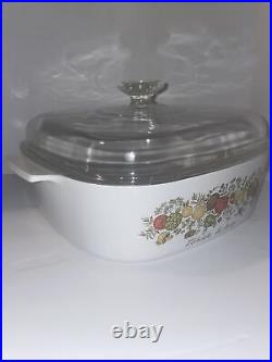 Vintage Corning Ware Spice of Life A-84-B 4 Qt. Saucepot with Pyrex A-12-C Cover