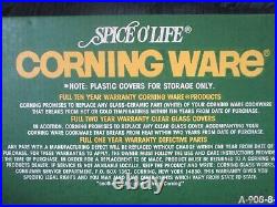 Vintage Corning Ware Spice of Life Bakeware 1973 Set Of 5 French Inscription NIB