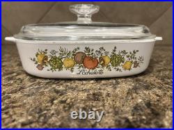 Vintage Corning Ware Spice of Life L'Echalote A-8-B withLid A96-8 x 8 x 1 3/4