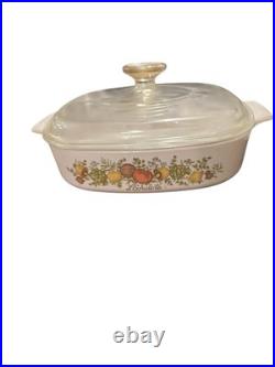 Vintage Corning Ware Spice of Life L'Echalote Casserole Dish A-1-B 1 Liter