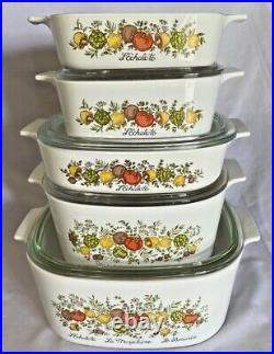 Vintage Corning Ware Spice of Life Set A5B, A3B, A8B, A11/2B, A1B