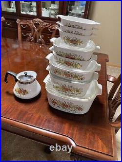 Vintage Corning Ware Spice of Life set with Teapot, Excellent Condition