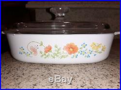 Vintage Corning Ware Wildflower 1.4 liter Casserole with 1 lid A-8-B