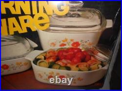 Vintage Corning Ware Wildflower 6 Pc Kitchen Starter Set New Factory Sealed Box