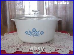 Vintage Corning Ware cornflower blue N5B 5 qt round casserole w lid EUC RARE