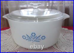 Vintage Corning Ware cornflower blue N5B 5 qt round casserole w lid EUC RARE