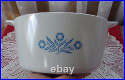 Vintage Corning Ware cornflower blue N5B 5 qt round casserole w lid EUC RARE