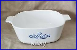 Vintage Corning ware blue flower 1 1/2 Qt. Baking Dish with Lid