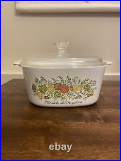 Vintage Corning ware casserole dish with glass lid 3 quart A-3-B Spice of Life