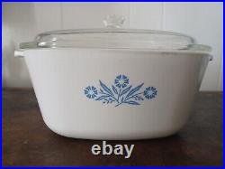 Vintage CorningWare Cornflower Blue, + Lid, Pyroceram 1960, Casserole, Bakeware