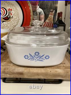 Vintage Corningware Blue Cornflower Pyrex 5 Piece Baking Dish Set