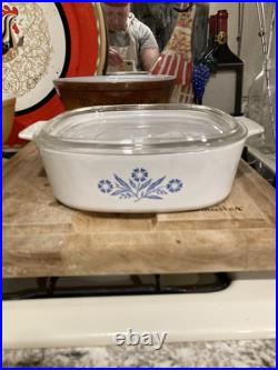 Vintage Corningware Blue Cornflower Pyrex 5 Piece Baking Dish Set