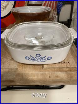 Vintage Corningware Blue Cornflower Pyrex 5 Piece Baking Dish Set