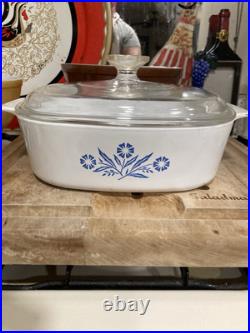 Vintage Corningware Blue Cornflower Pyrex 5 Piece Baking Dish Set