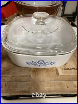 Vintage Corningware Blue Cornflower Pyrex 5 Piece Baking Dish Set