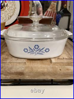 Vintage Corningware Blue Cornflower Pyrex 5 Piece Baking Dish Set