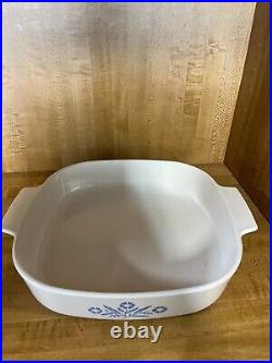 Vintage Corningware Blue Flower Casserole Dish and Lid