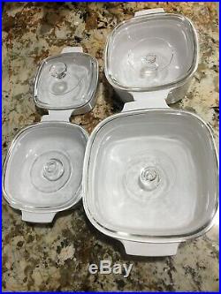 Vintage Hard To Find Rare CORNING WARE ABUNDANCE SET OF 8 CASSEROLE WithPyrex Lids