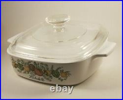 Vintage L' Echalote Corning Ware Spice of Life 1 Qt Dish withGlass Lid