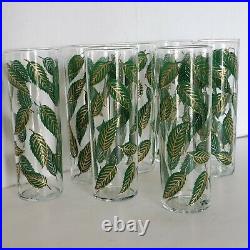 Vintage MCM Set of 8 Corning Beverage Ware Green Mint Mojito Highball Glasses