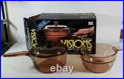 Vintage Open Box NOS Corning Vision 1.5 Qt Covered Double Boiler V-20-N