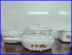 Vintage Original (French Wording) Spice Of Life Corning Ware Set Of 10