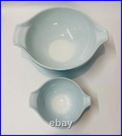 Vintage PYREX Hot Air Balloons Turquoise CHIP & DIP Set 441/444 AS IS FLAWS