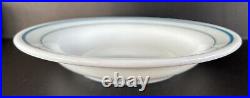 Vintage PYREX Pasta Bowls 9 1/8 Set of 7 White Blue Rim Corning