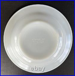 Vintage PYREX Pasta Bowls 9 1/8 Set of 7 White Blue Rim Corning