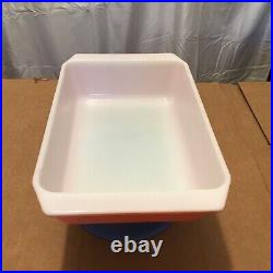 Vintage PYREX Pink Scroll Casserole Dish 575B 2qt Lid 550C & Cradle Stand 1958