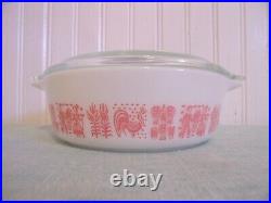 Vintage Pyrex 471 Pink Butterprint Casserole Dish with 470C Lid GREAT CONDITION