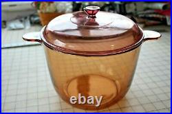 Vintage Pyrex Corning Ware Vision Amber Glass Cookware Pots Fry 10 Piece Set Lot