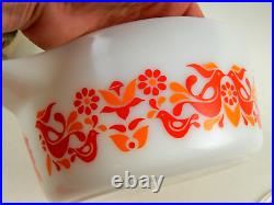 Vintage Pyrex Friendship 3pc Casserole Set 473 474 475 Bowls NOS / Lids CHIPPED