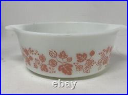 Vintage Pyrex Pink Gooseberry Set of 3 Casserole Dishes with Lids 471 472 473