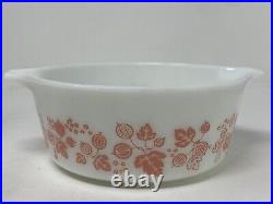 Vintage Pyrex Pink Gooseberry Set of 3 Casserole Dishes with Lids 471 472 473