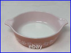 Vintage Pyrex Pink Gooseberry Set of 3 Casserole Dishes with Lids 471 472 473