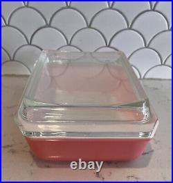 Vintage Pyrex Pink Scroll Glass Casserole Dish 575-B 2 qt. Rectangle