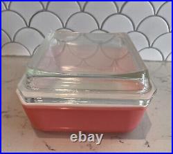 Vintage Pyrex Pink Scroll Glass Casserole Dish 575-B 2 qt. Rectangle