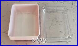 Vintage Pyrex Pink Scroll Glass Casserole Dish 575-B 2 qt. Rectangle