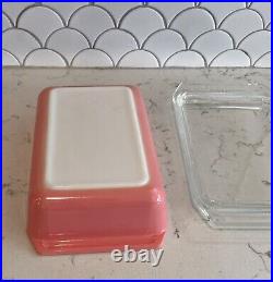 Vintage Pyrex Pink Scroll Glass Casserole Dish 575-B 2 qt. Rectangle