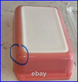 Vintage Pyrex Pink Scroll Glass Casserole Dish 575-B 2 qt. Rectangle