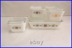 Vintage Pyrex Town And Country Refrigerator Dishes Complete Set With Clear Lids