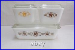 Vintage Pyrex Town And Country Refrigerator Dishes Complete Set With Clear Lids