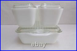 Vintage Pyrex Town And Country Refrigerator Dishes Complete Set With Clear Lids