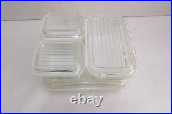 Vintage Pyrex Town And Country Refrigerator Dishes Complete Set With Clear Lids