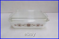 Vintage Pyrex Town And Country Refrigerator Dishes Complete Set With Clear Lids