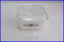 Vintage Pyrex Town And Country Refrigerator Dishes Complete Set With Clear Lids