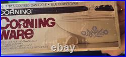 Vintage RARE CORNING WARE BLUE CORNFLOWER 2 QT CASSEROLE DISH A-2 PYREX LID NIB