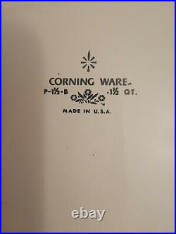 Vintage Rare Corning Ware P-1 1/2 -B Blue Cornflower 1.5 Qt With Lid