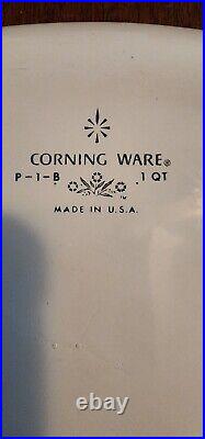 Vintage Rare Corning Ware P-1-B Blue Cornflower 1 Qt Casserole Dish With Lid